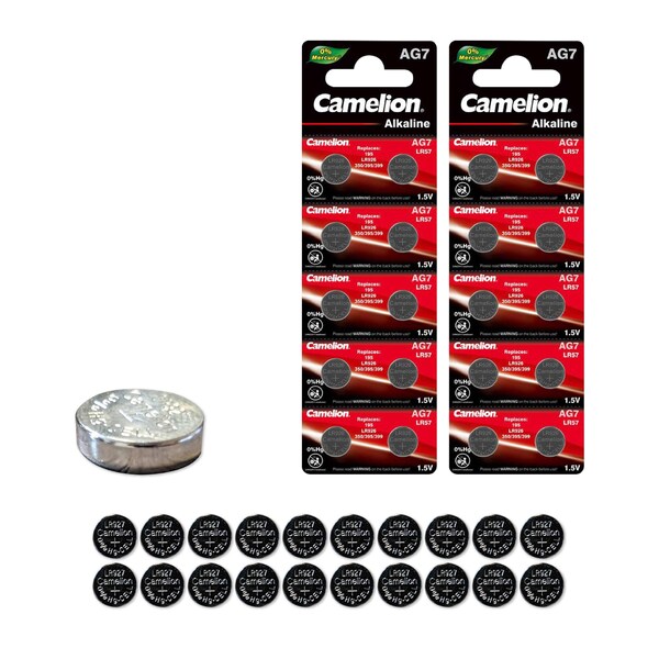 Camelion AG7 1.5V Alkaline Button Cell Battery 20PK AG7-BP10-2 - main